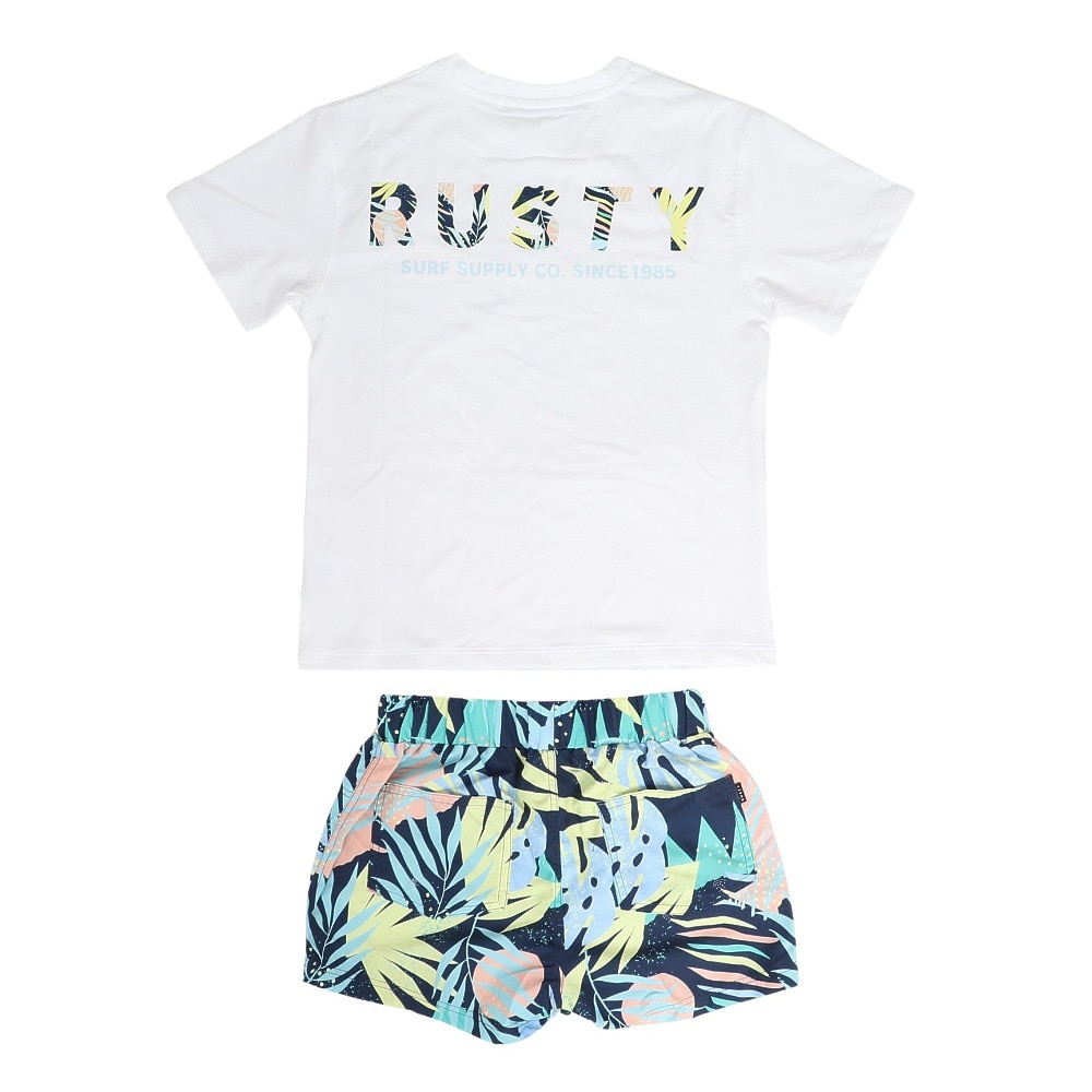 ラスティ（RUSTY）（キッズ）水着 4点セット ジュニア ガールズ Tシャツ付き 上下セット 964802NVY