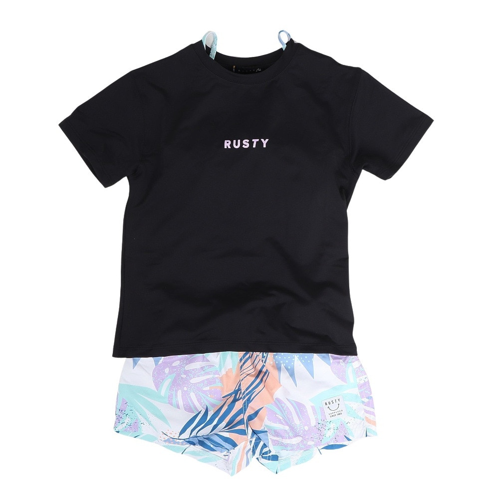 ラスティ（RUSTY）（キッズ）水着 4点セット ジュニア ガールズ Tシャツ付き 上下セット 964802PUR