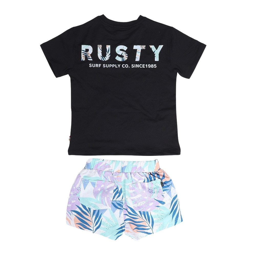 ラスティ（RUSTY）（キッズ）水着 4点セット ジュニア ガールズ Tシャツ付き 上下セット 964802PUR