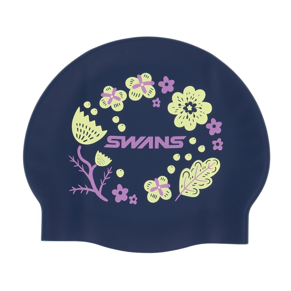 スワンズ（SWANS）（メンズ、レディース）スイムキャップ 水泳 シリコンキャップ WA承認モデル 紺 SA-7 HANA 25SS NAV レース用 スイミングキャップ 