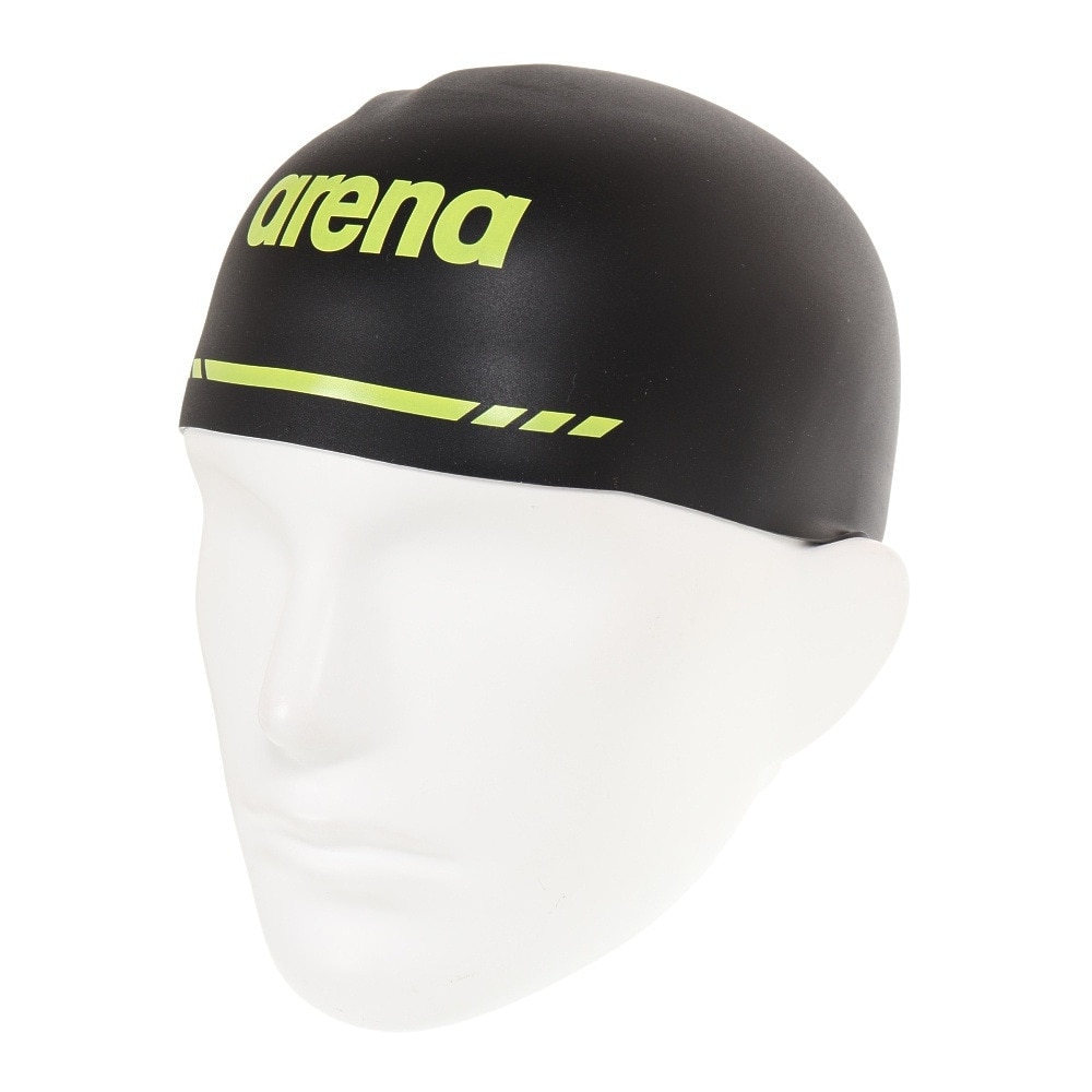 アリーナ（ARENA）（メンズ、レディース）水泳 キャップ アクアフォース3Dキャップ レーシングシリコーンキャップ  M-L WA承認モデル ARN-3410 BLK 黒