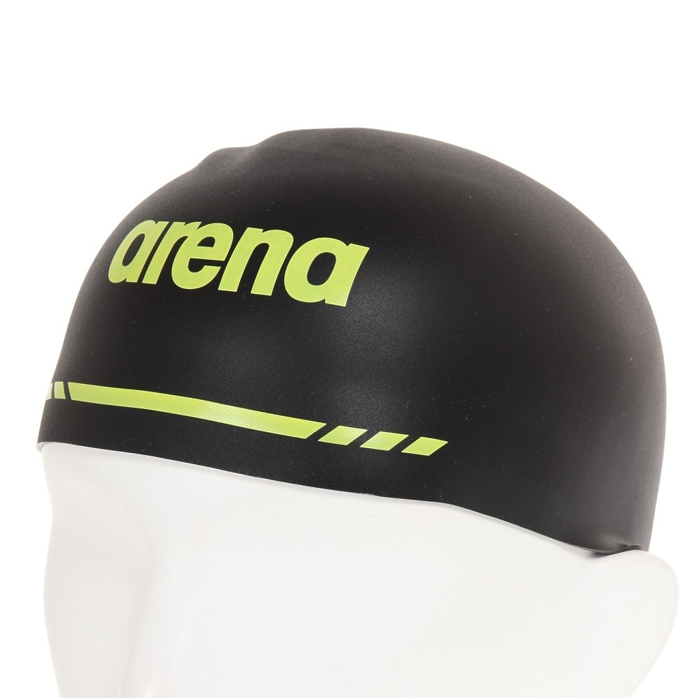 アリーナ（ARENA）（メンズ、レディース）水泳 キャップ アクアフォース3Dキャップ レーシングシリコーンキャップ  M-L WA承認モデル ARN-3410 BLK 黒