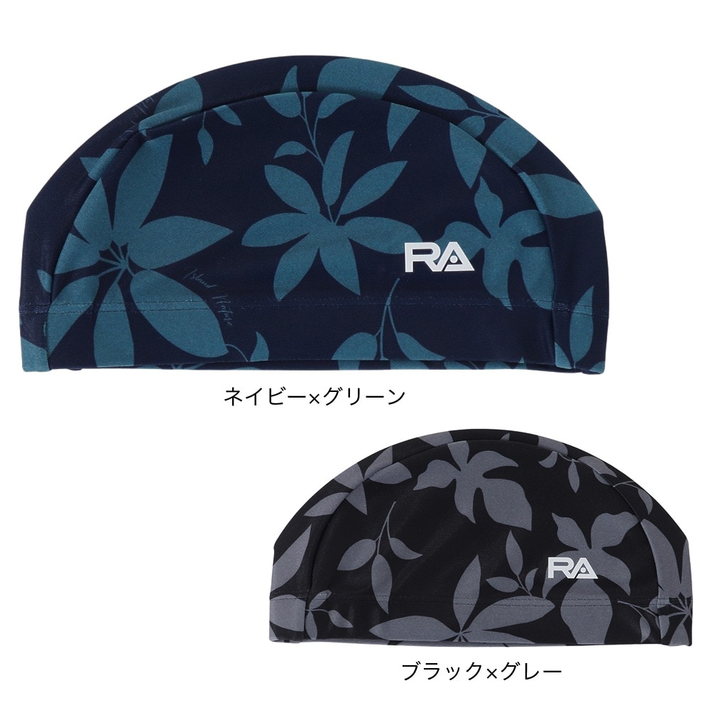 RA（RA）（メンズ、レディース）水泳 キャップ ストレッチキャップ NIGHT LEAVES RA RA124-LCYNNIGT NVGN