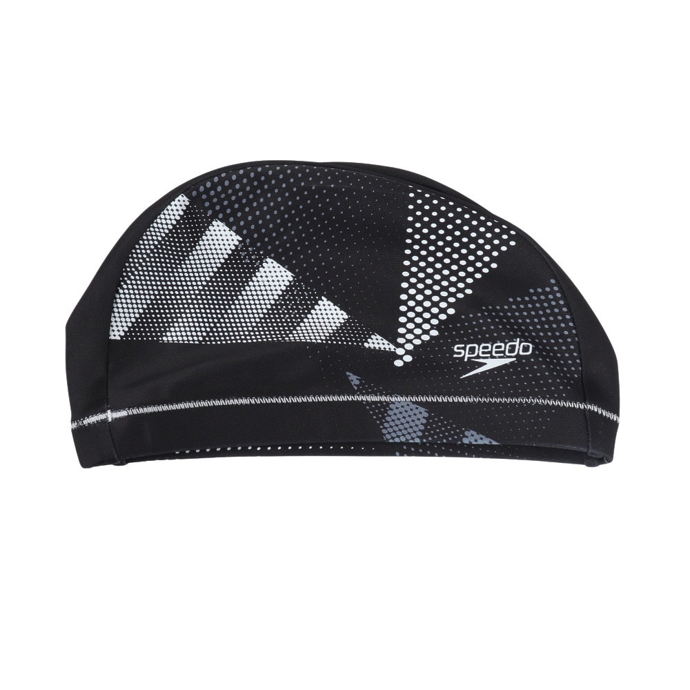 スピード（SPEEDO）（メンズ、レディース）キャップ 水泳 トライアングル トリコット 黒 SE12510 K 水泳帽  柄 練習 部活 運動 スポーツ フィットネス 健康