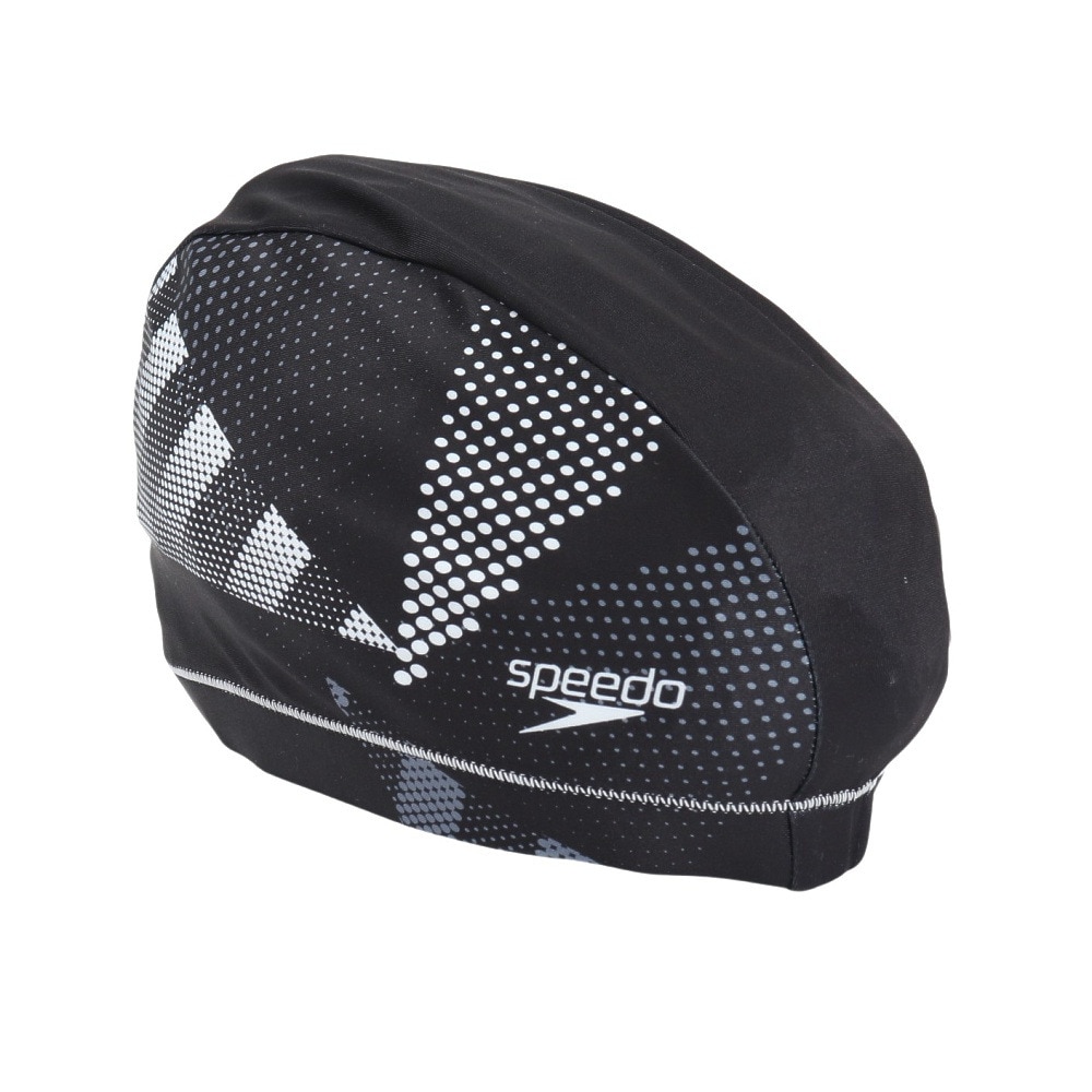 スピード（SPEEDO）（メンズ、レディース）キャップ 水泳 トライアングル トリコット 黒 SE12510 K 水泳帽  柄 練習 部活 運動 スポーツ フィットネス 健康