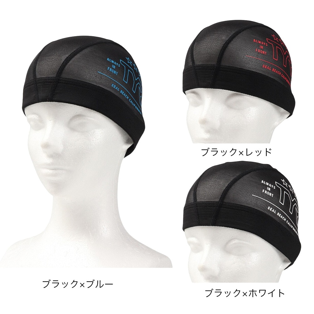 ティア（TYR）（メンズ、レディース）水泳 メッシュキャップ 85 LCMM-44 BKRD