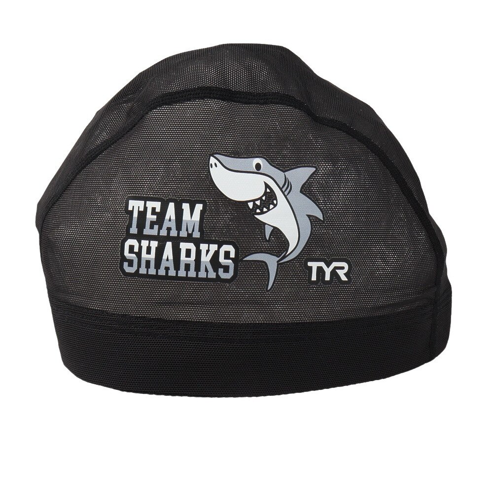 ティア（TYR）（メンズ、レディース）水泳 メッシュキャップ SHARK LCMM-47 BK