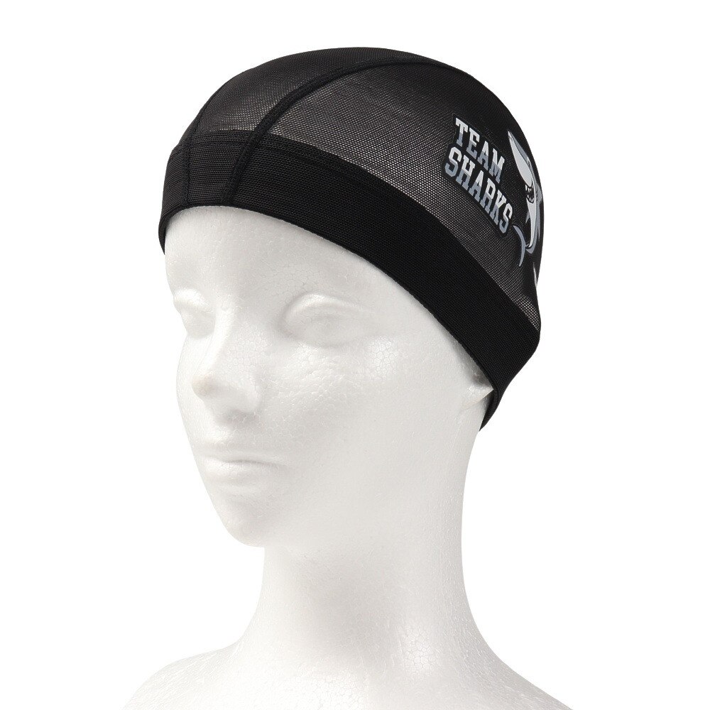 ティア（TYR）（メンズ、レディース）水泳 メッシュキャップ SHARK LCMM-47 BK