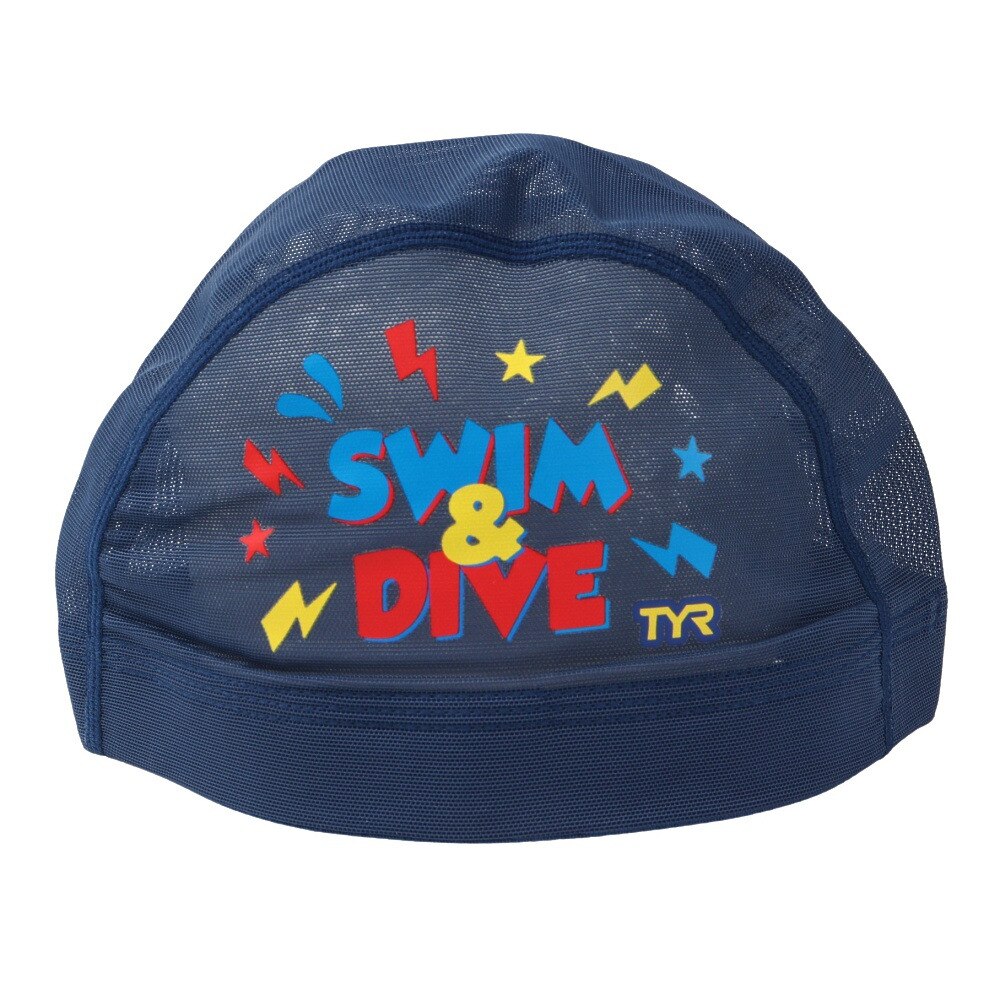 ティア（TYR）（メンズ、レディース）水泳 メッシュキャップ SWIM&DIVE LCMM-49 NVRD