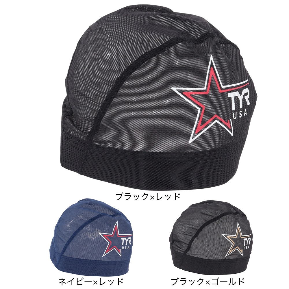 ティア（TYR）（メンズ、レディース）水泳 メッシュキャップ LCMM-55 NVRD
