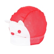 (キッズ)水泳 メッシュキャップ アニマルくん レッドネコ 0202117RED