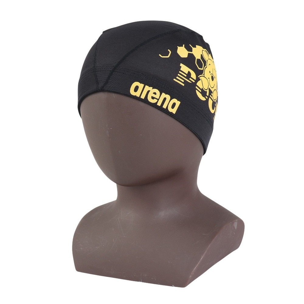 アリーナ（ARENA）（メンズ、レディース、キッズ）水泳 メッシュキャップ ディズニー プーさん ラバープリント AS4FSC82U BKYL ブラック