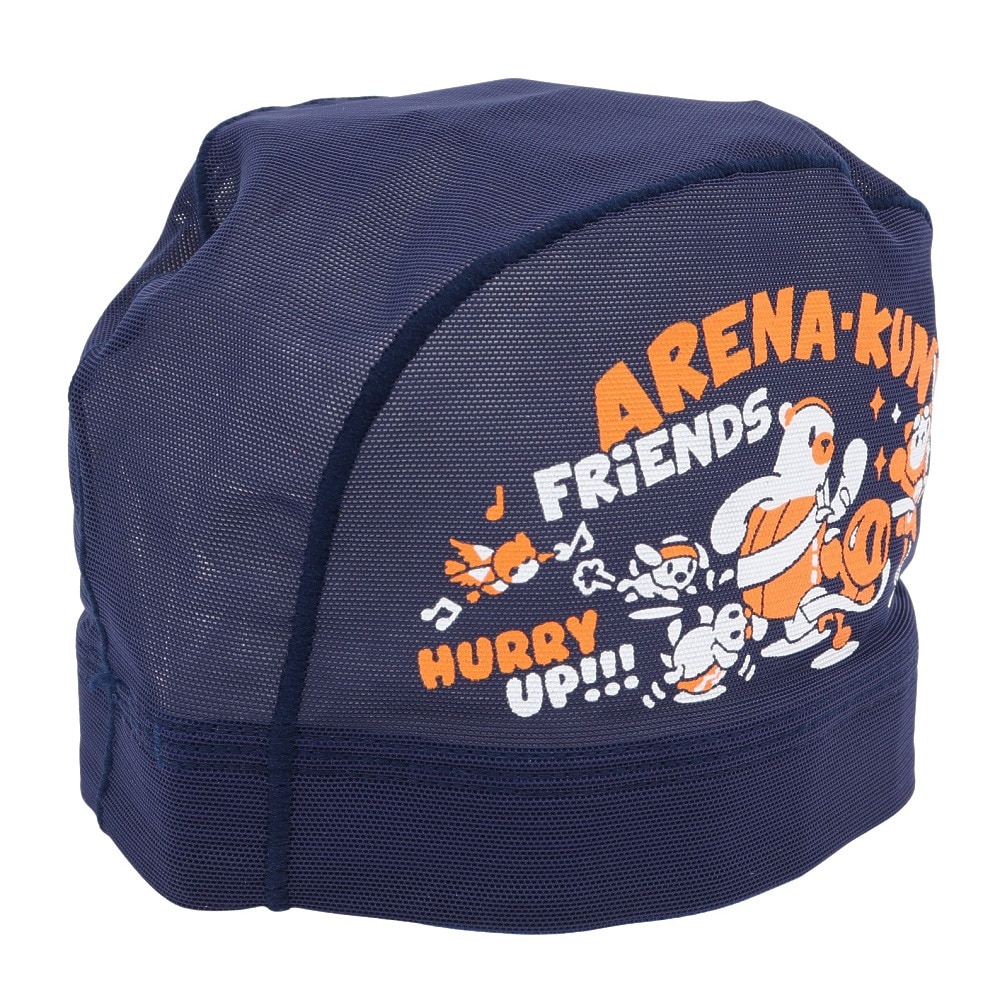 アリーナ（ARENA）（メンズ、レディース）メッシュキャップ 水泳 紺 M-Lサイズ AS5SSC54U NVOR アリーナくん トレーニング 運動 スポーツ 練習 公式大会 ロゴ