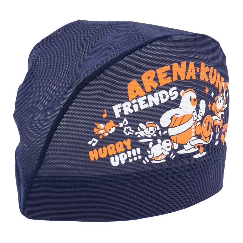 アリーナ（ARENA）（メンズ、レディース）メッシュキャップ 水泳 紺 M-Lサイズ AS5SSC54U NVOR アリーナくん トレーニング 運動 スポーツ 練習 公式大会 ロゴ