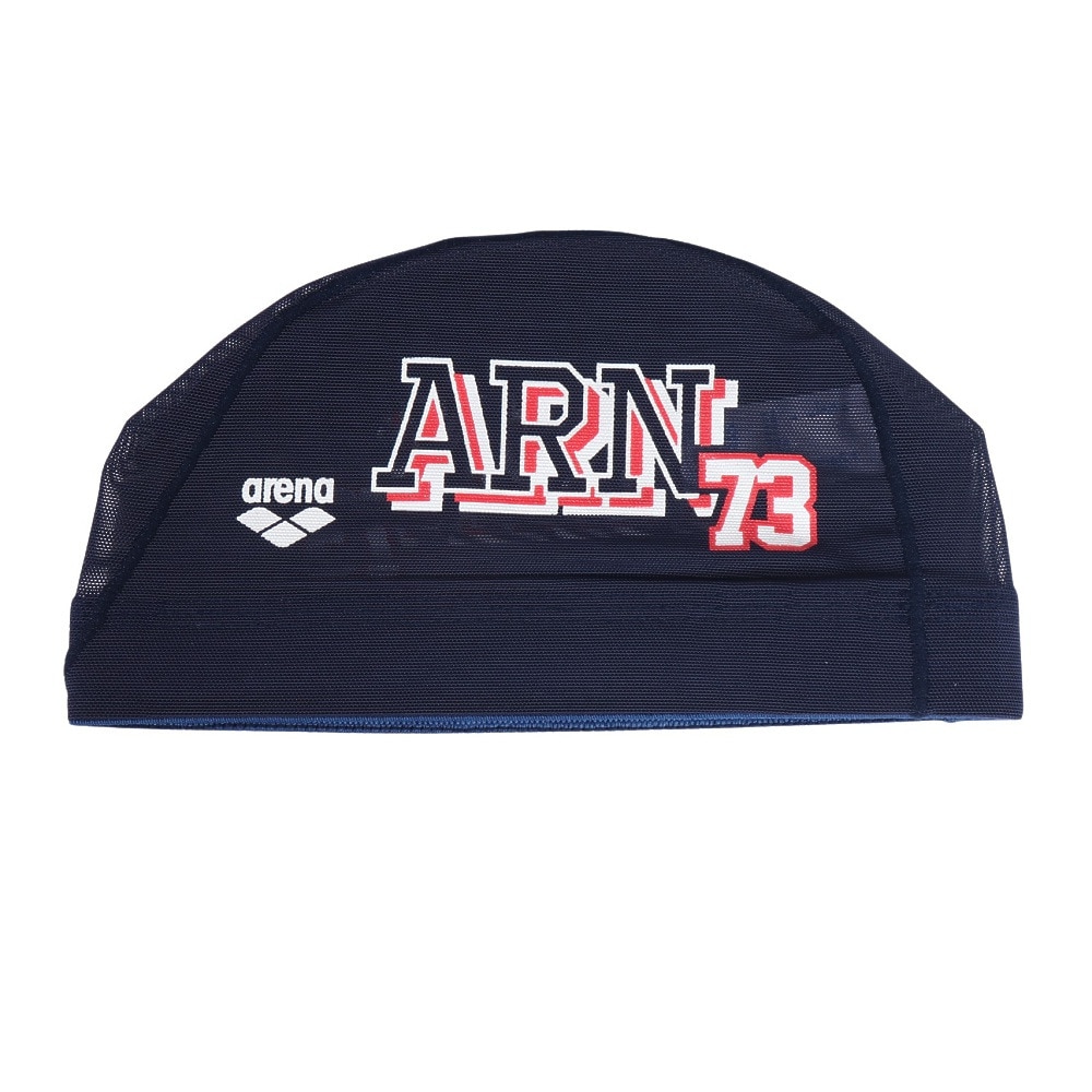アリーナ（ARENA）（メンズ、レディース）メッシュキャップ 水泳 M-Lサイズ AS5SSC52U NVWH トレーニング 運動 スポーツ 練習用 公式大会 ロゴ入りおしゃれ