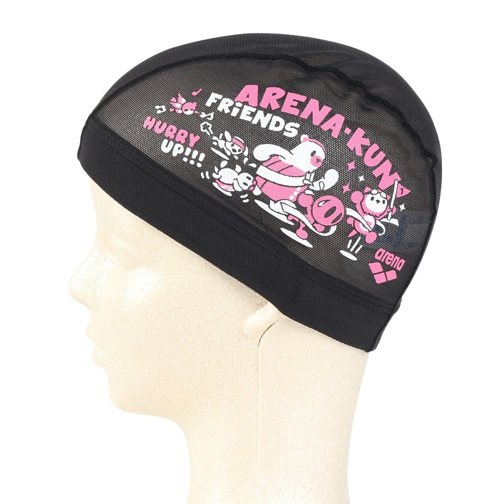 アリーナ（ARENA）（メンズ、レディース）水泳 メッシュキャップ AS5SSC54U BKPK