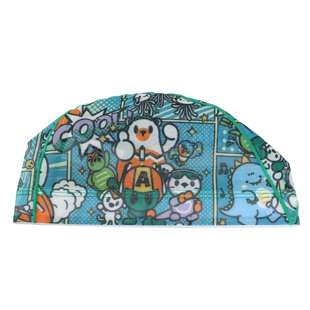 アリーナ（ARENA）（メンズ、レディース）スイムキャップ 水泳 メッシュキャップ 緑×青 M-Lサイズ(50-59cm) AS5FSC57U GRBL スイミングキャップ