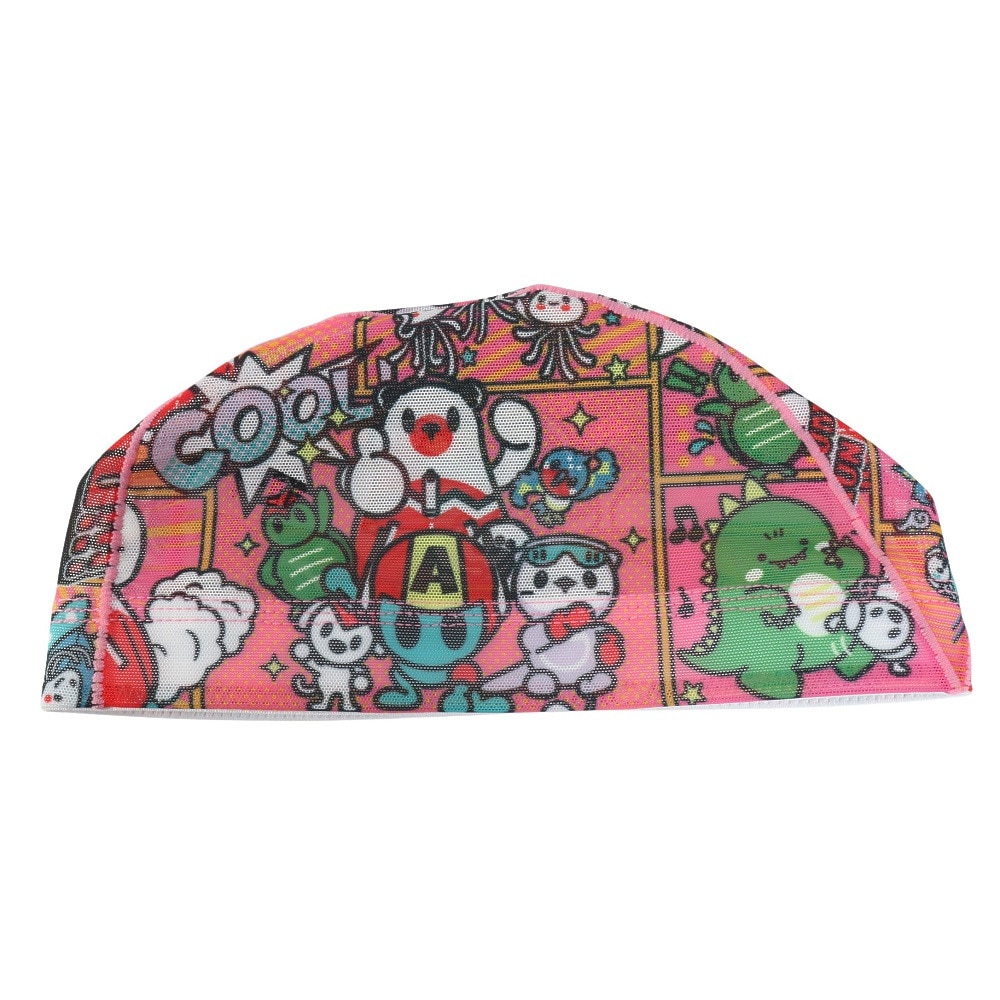 アリーナ（ARENA）（メンズ、レディース）スイムキャップ 水泳 メッシュキャップ ピンク×白 M-Lサイズ(50-59cm) AS5FSC57U PKWH スイミングキャップ