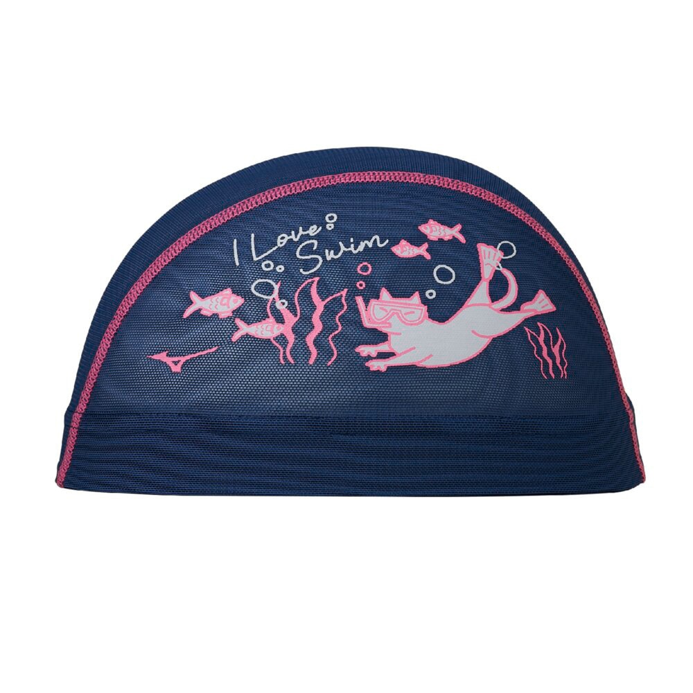 ミズノ（MIZUNO）（メンズ、レディース）スイムキャップ 水泳 メッシュキャップ 紺 M-Lサイズ N2JWC51414 スイミングキャップ 水泳帽