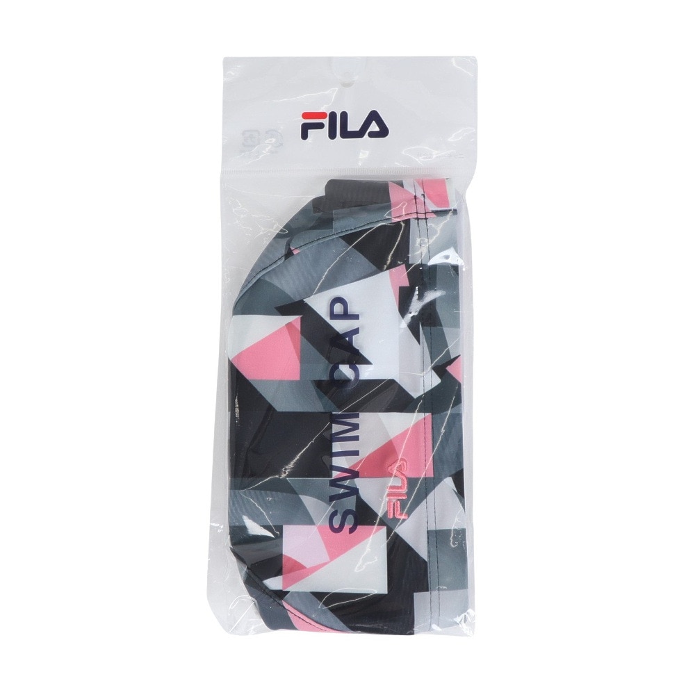 フィラ（FILA）（レディース）水泳 キャップ カラーブロック プリントキャップ 314622-BK