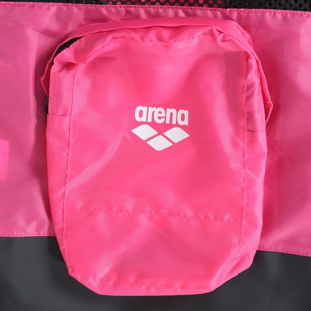 アリーナ（ARENA）（メンズ、レディース）水泳バッグ メッシュバックパック AS4FBP15U BKPK ブラック ピンク