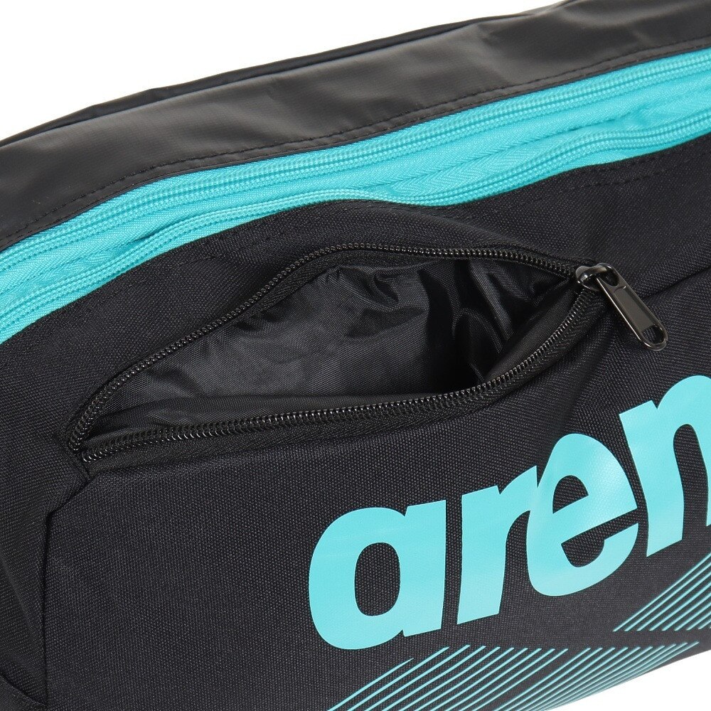 アリーナ（ARENA）（メンズ、レディース、キッズ）水泳バッグ 2ルームプルーフバッグ AEAWJA53 BKEM スイムバッグ 防水 ブラック×グリーン
