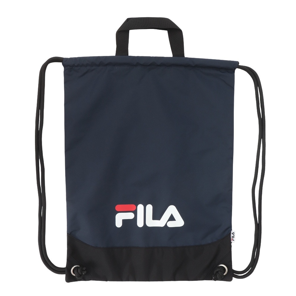 フィラ（FILA）（メンズ、レディース、キッズ）水泳バッグ ベーシックナップサック 紺 125520 NV シンプル ロゴ 軽量 カジュアル スポーティー 運動 部活
