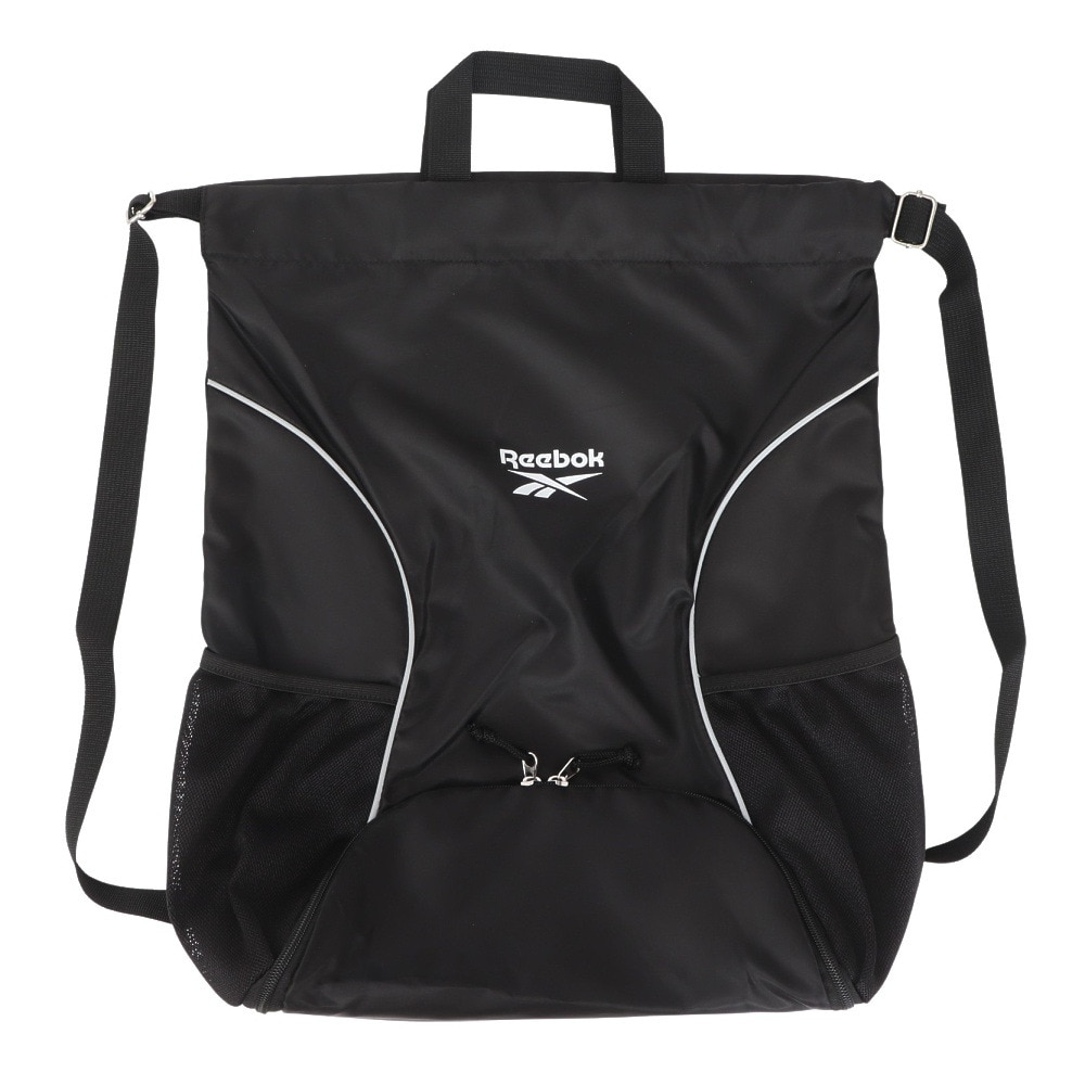 リーボック（REEBOK）（メンズ、レディース、キッズ）水泳バッグ ナップサック 黒 125527 BK スイムバッグ リュック バックパック 水泳 競泳 プール 