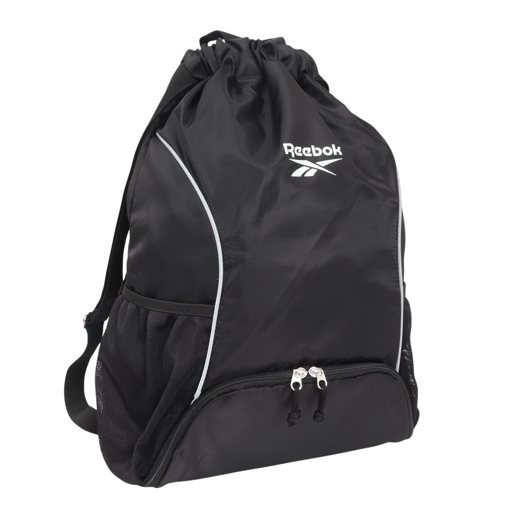 リーボック（REEBOK）（メンズ、レディース、キッズ）水泳バッグ ナップサック 黒 125527 BK スイムバッグ リュック バックパック 水泳 競泳 プール 