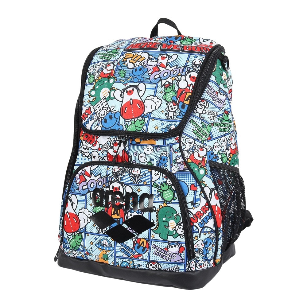 アリーナ（ARENA）（メンズ、レディース）水泳バッグ バックパック 総柄 約35L AS5FBP31U BKBK