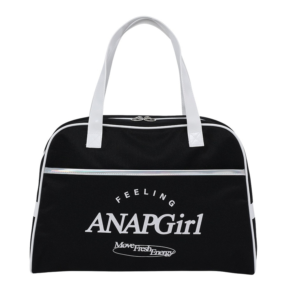 アナップ（ANAP）（キッズ）スイミングバッグ ジュニア 水泳バッグ ボストン 黒 10L 225705-25BLK プールバッグ ボストンバッグ 手提げバッグ