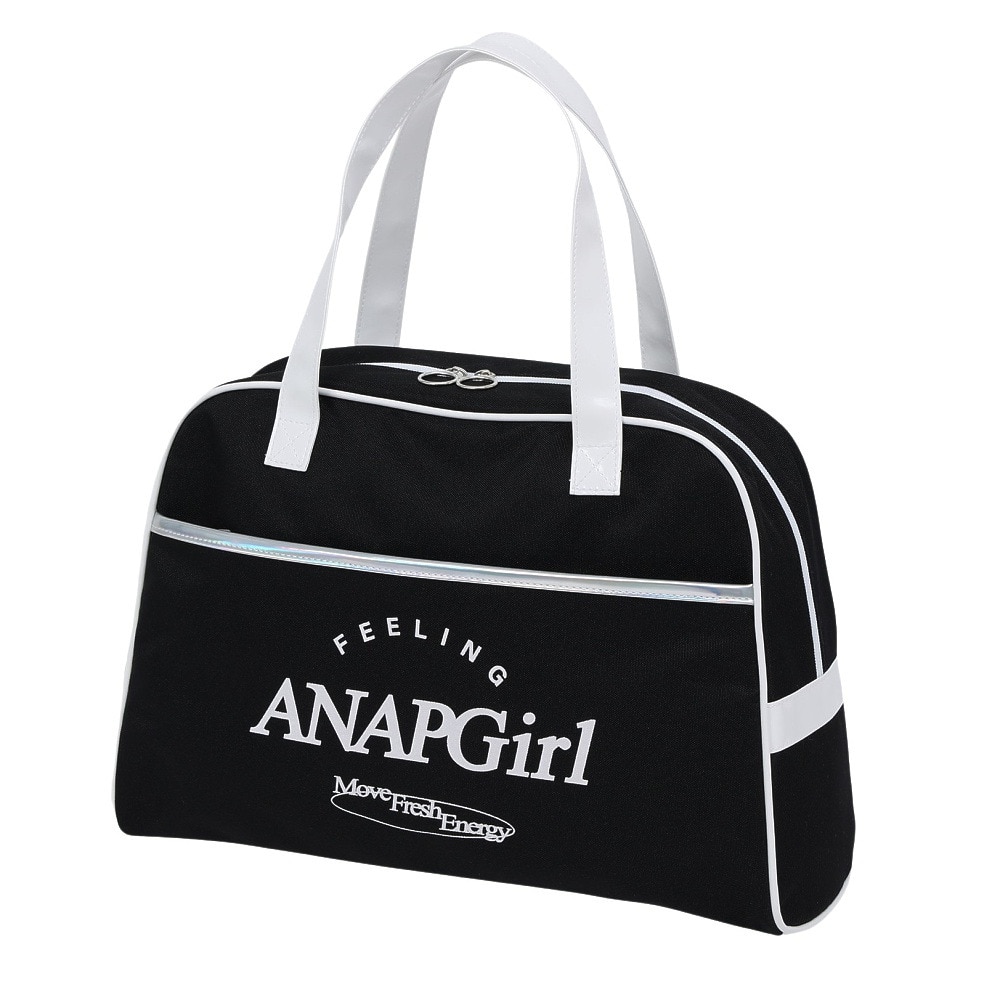 アナップ（ANAP）（キッズ）スイミングバッグ ジュニア 水泳バッグ ボストン 黒 10L 225705-25BLK プールバッグ ボストンバッグ 手提げバッグ