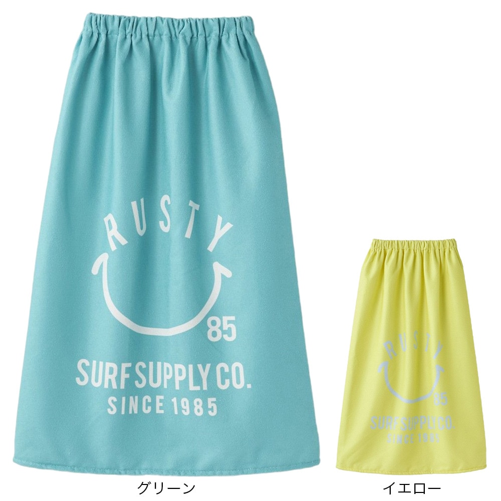 ラスティ（RUSTY）（キッズ）水泳 タオル キッズ 巻きタオル スマイル 964950GRN