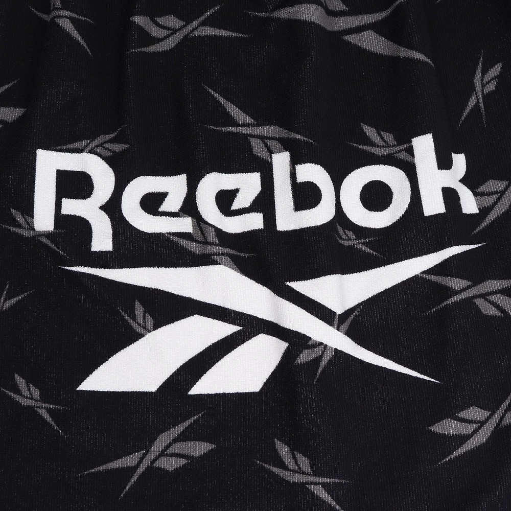 リーボック（REEBOK）（キッズ）タオル 水泳 PE80丈総柄巻きタオル 黒 80センチ 125411-BK 乾燥性 マイクロファイバー 冷え防止 紫外線対策 紫外線予防