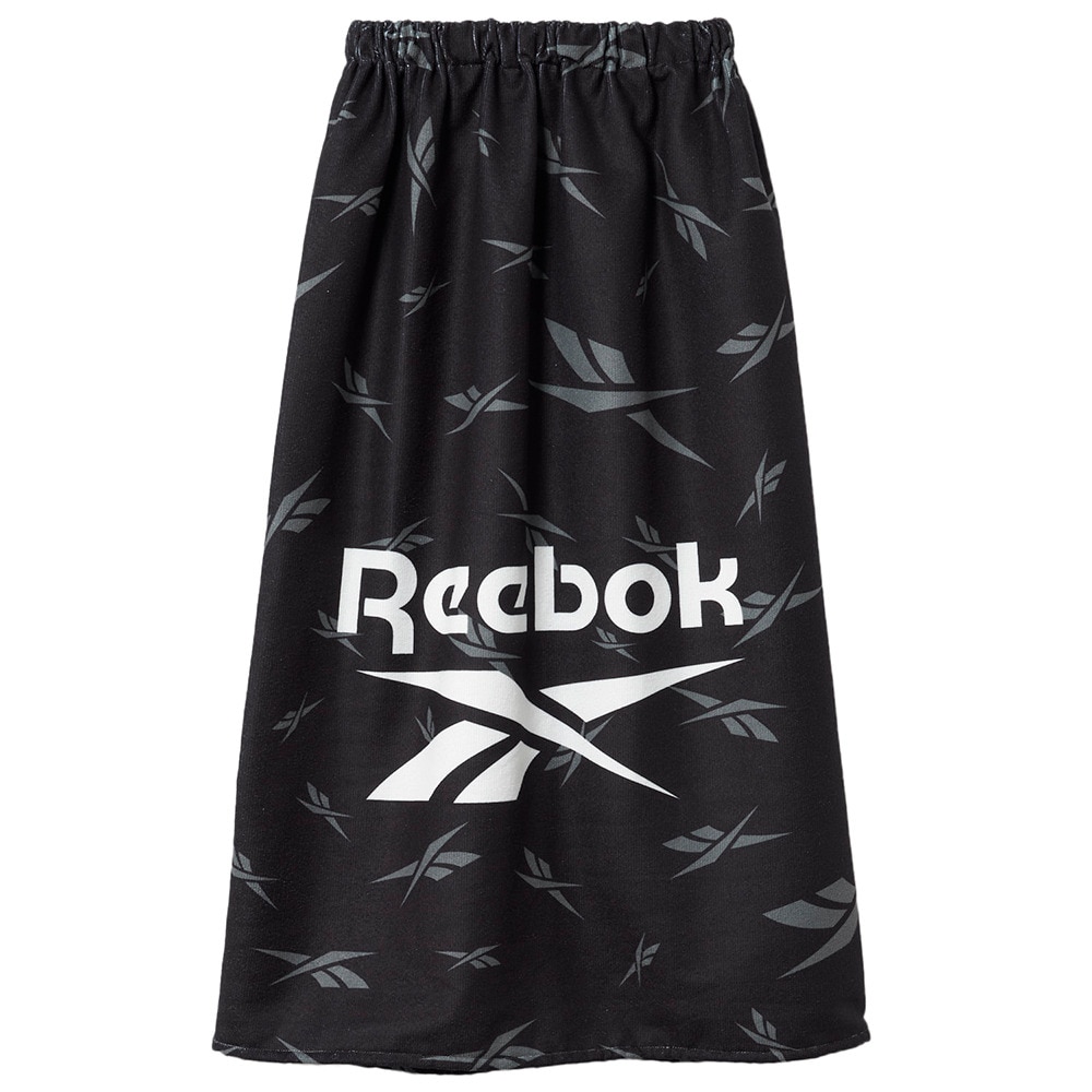 リーボック（REEBOK）（キッズ）タオル 水泳 PE80丈総柄巻きタオル 黒 80センチ 125411-BK 乾燥性 マイクロファイバー 冷え防止 紫外線対策 紫外線予防