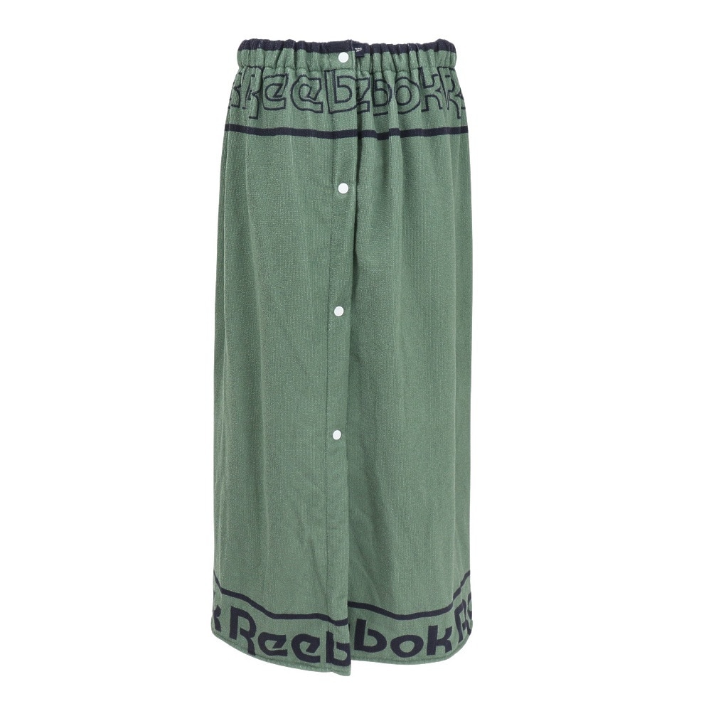 リーボック（REEBOK）（メンズ、レディース、キッズ）ラップタオル 水泳 PE100丈ロゴ巻きタオル 緑 100cm丈 125415 KH 大判 スイムタオル プール 水泳 子供