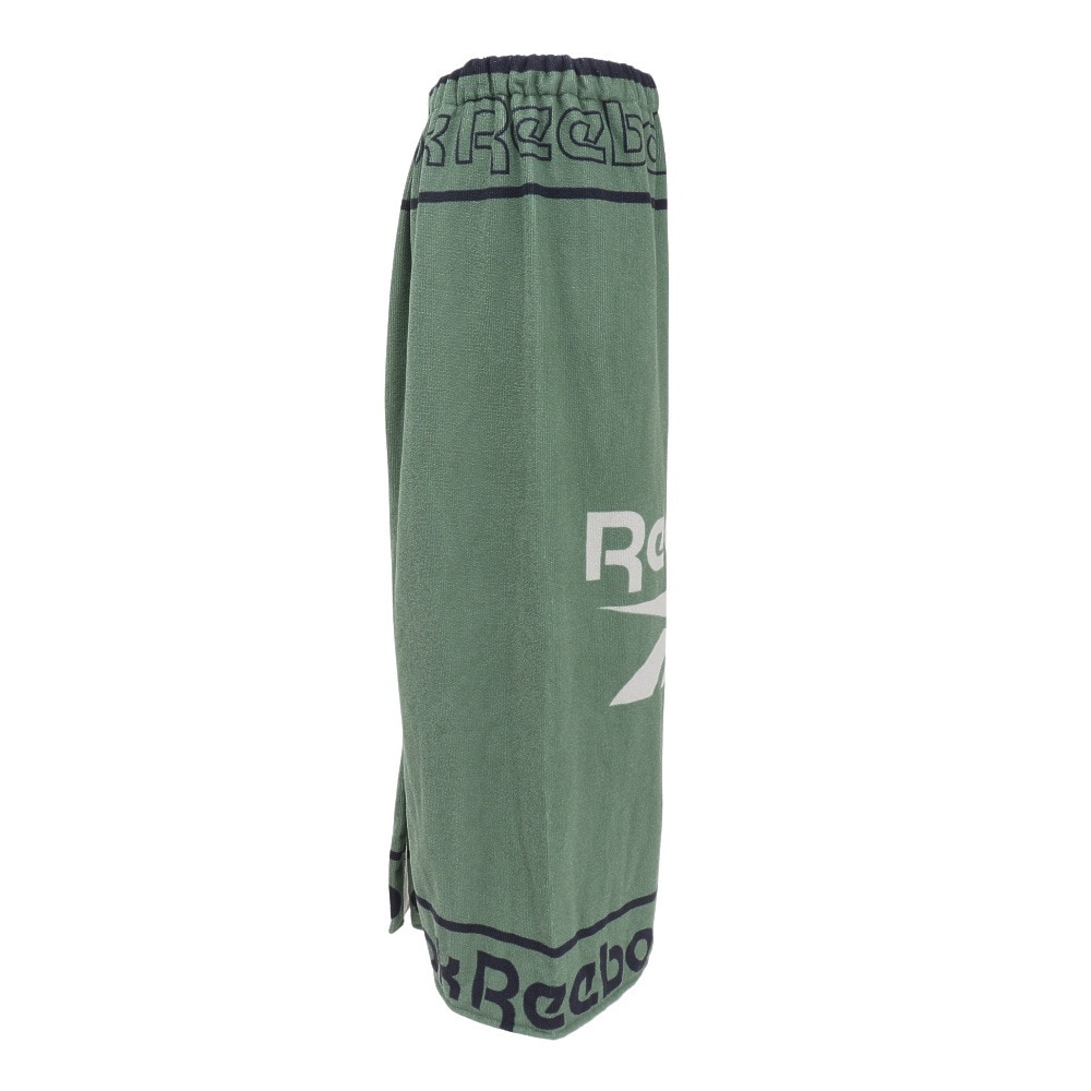リーボック（REEBOK）（メンズ、レディース、キッズ）ラップタオル 水泳 PE100丈ロゴ巻きタオル 緑 100cm丈 125415 KH 大判 スイムタオル プール 水泳 子供