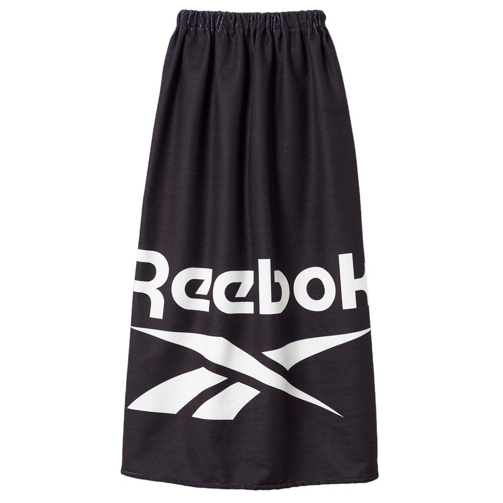 リーボック（REEBOK）（キッズ）タオル 水泳 PE100丈ロゴ巻きタオル 黒 100センチ 125416-BK 乾燥性 マイクロファイバー 冷え防止 紫外線対策 紫外線予防