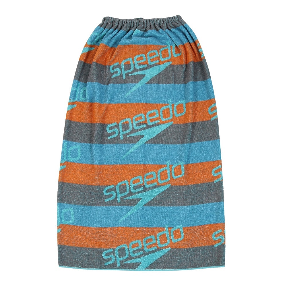 スピード（SPEEDO）（メンズ、レディース、キッズ）スイムタオル 水泳 タオル スタックボーダーラップタオル グリーン SE62501 GR  巻きタオル  プールタオル
