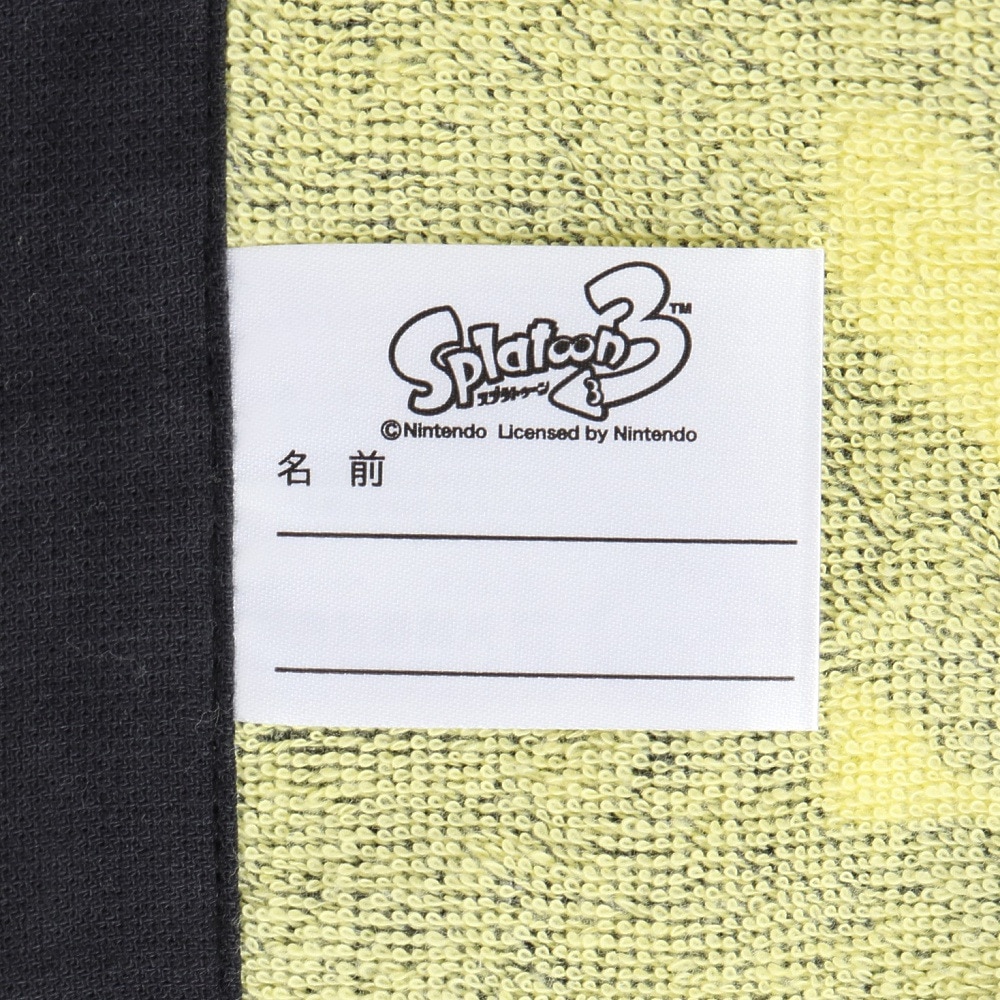 丸眞ユニ（キッズ）巻タオル 水泳 スプラトゥーン3 クールインク 80cm丈 黒 4525003100 紫外線防止 ネームタグ ポンチョ 着替え キャラクター 吸水速乾