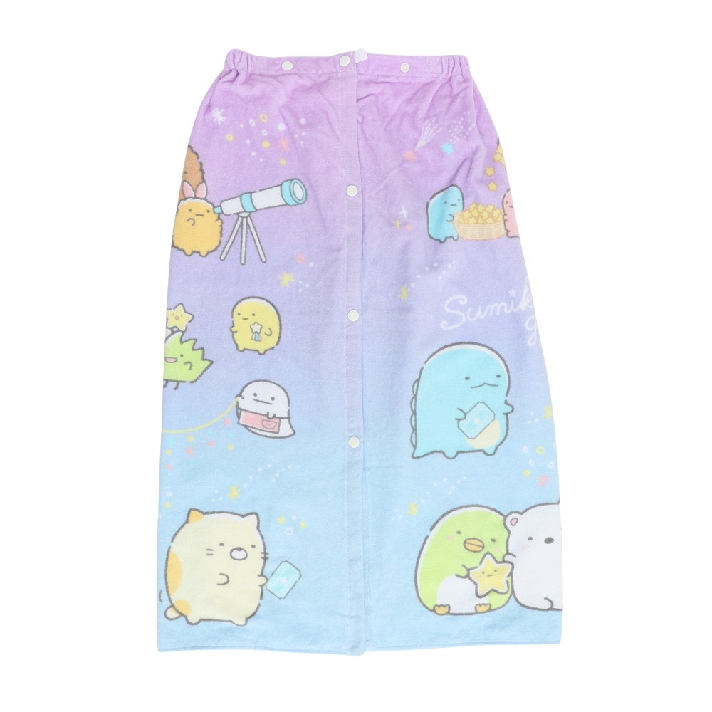 丸眞ユニ（キッズ）巻タオル 水泳 タオル すみっコぐらし きらきらお星さま 80cm丈  6575046900  キャラクター 制菌加工 紫外線対策 着換え ラップタオル