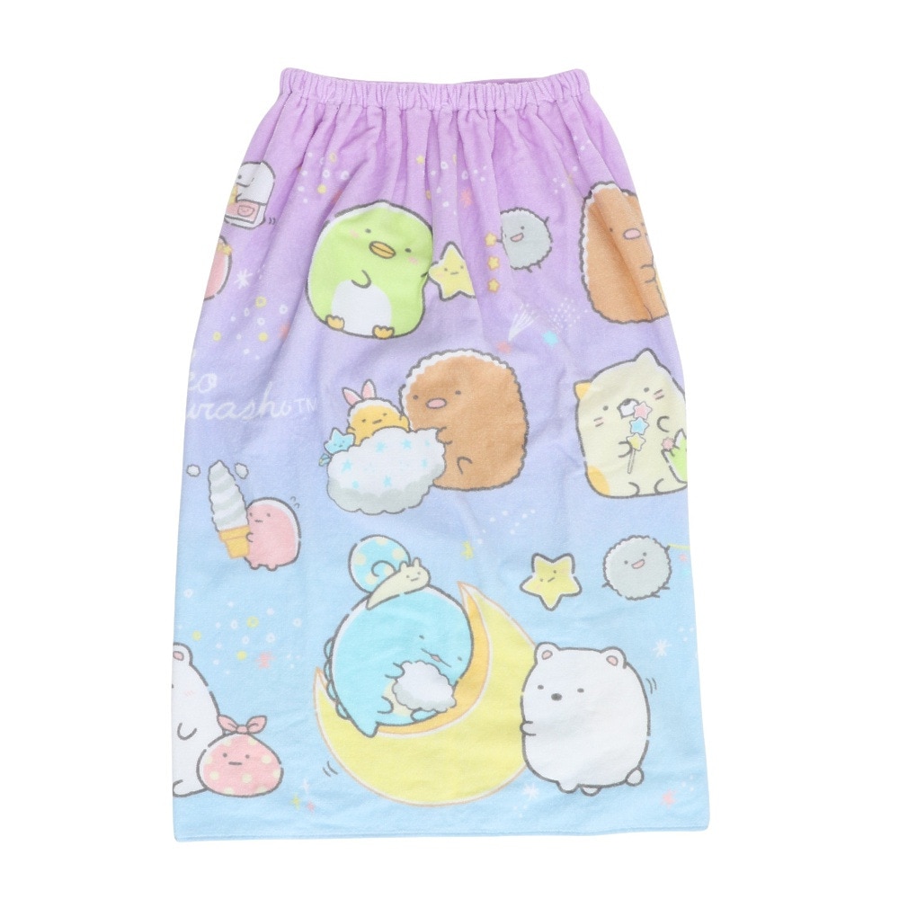 丸眞ユニ（キッズ）巻タオル 水泳 タオル すみっコぐらし きらきらお星さま 80cm丈  6575046900  キャラクター 制菌加工 紫外線対策 着換え ラップタオル