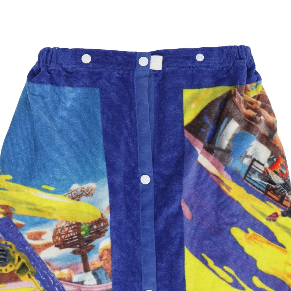 丸眞ユニ（キッズ）巻タオル 水泳 タオル 任天堂 スプラトゥーン3 プレイサマー 60cm丈 青  4525002900 紫外線防止 ネームタグ ポンチョ 着替え キャラクター