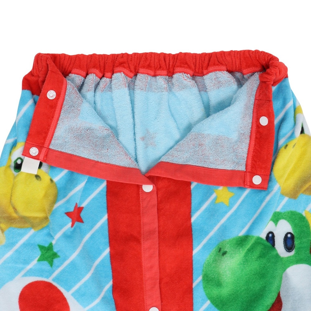 丸眞ユニ（キッズ）巻タオル 水泳 スーパーマリオ マリオ ルイージ フレッシュメンバーズ 60cm丈  4525003700 紫外線防止 ネームタグ ポンチョ 吸水速乾