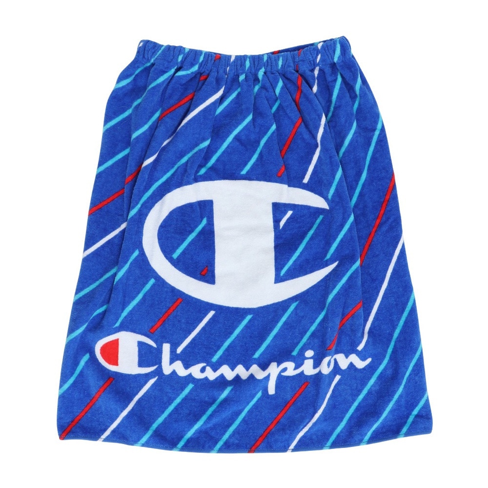 チャンピオン（CHAMPION）（キッズ）巻タオル 水泳 タオル スラッシュスタイル 60cm丈 青 5065030100 紫外線対策 着換え ラップタオル 学校 小学生 着換え