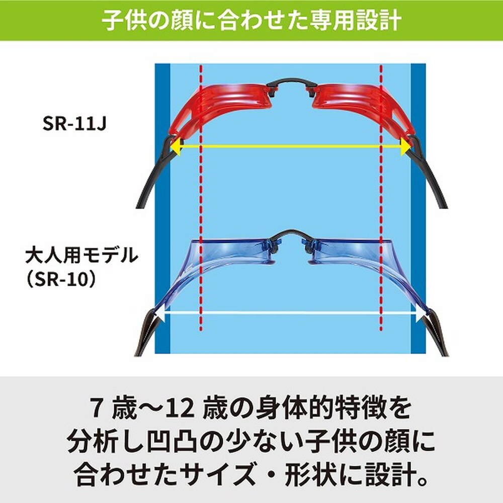 スワンズ（SWANS）（キッズ）水泳 ゴーグル ノンクッション ジュニア レーシングモデル SR-11JN PUR