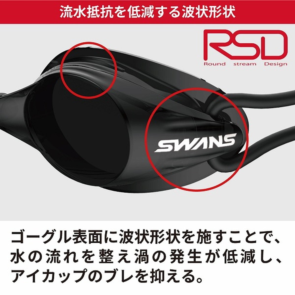 スワンズ（SWANS）（メンズ）水泳 ゴーグル レーシングノンクッションゴーグル SR-7NTF re SMBK