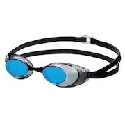(メンズ、レディース)ゴーグル FINA 承認モデル UVカット 青 SR-10M SMBL 競泳 水泳 ミラーレンズ 防曇加工 くもり止め 鼻ベルト 男女兼用