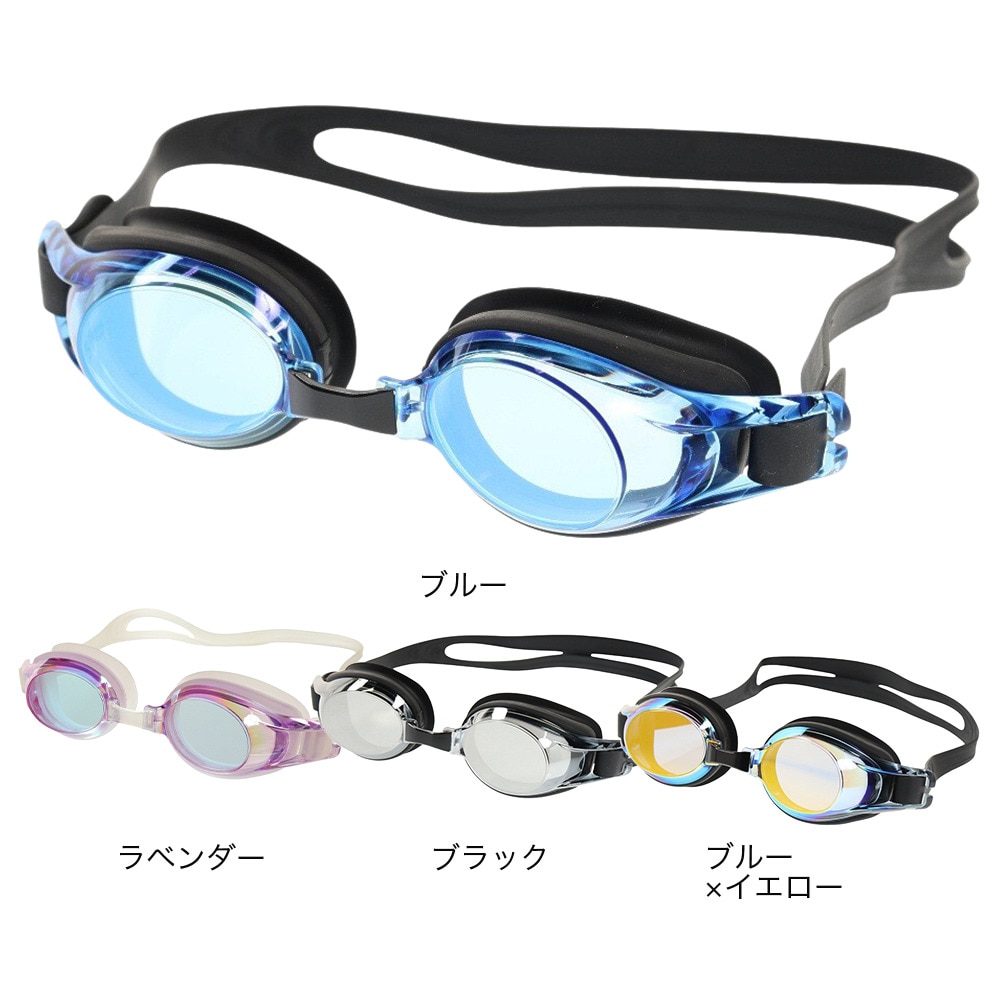 タバタ（Tabata）（メンズ、レディース）水泳 ゴーグル ミラー H2340LYM BLB 曇り止め uvカット 競泳用 ミラーゴーグル