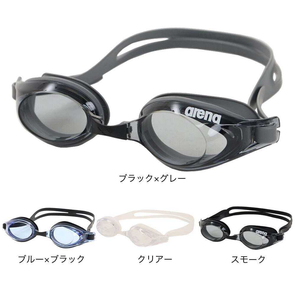 アリーナ（ARENA）（メンズ、レディース）水泳 ゴーグル シルキー フィットネスゴーグル AGL-3100 SMK 曇り止め 競泳用